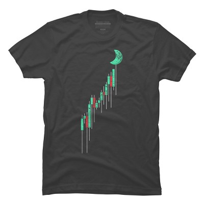 Men's Design By Humans Crypto Trading Hodl Vintage Stock Chart To The Moon By MiuMiuShop T-Shirt