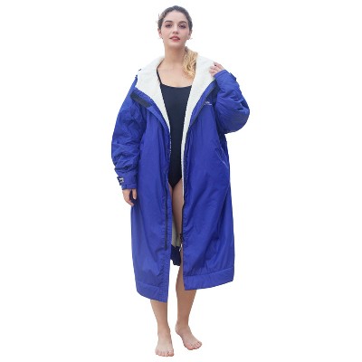Catalonia Women Men Youth Hoodie Swim Parka, Fleece Plush Full Lined Jacket Cape Robe for Swimming, Surf Swim