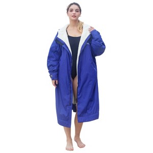 Catalonia Women Men Youth Hoodie Swim Parka, Fleece Plush Full Lined Jacket Cape Robe for Swimming, Surf Swim - 1 of 4