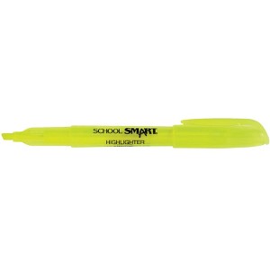 School Smart Pen Style Highlighters, Chisel Tip, Yellow, Pack of 20 - 1 of 4