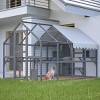 Outdoor Wooden Cat House with Metal Mesh, Waterproof Roof, Catio Enclosure & Cat Run for Patio or Backyard – The Pop Home - 2 of 4