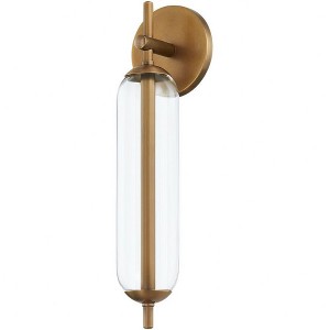 Troy Lighting Blaze 1 - Light Wall Light in  Patina Brass Clear Shade - 1 of 1