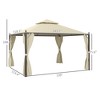 10' x 12' Outdoor Patio Gazebo with Curtains, Two-Tier Roof - 3 of 4