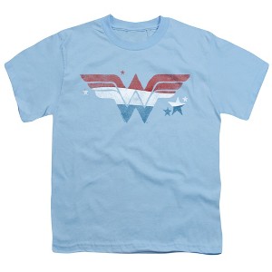 Boys' Wonder Woman 4th Of July Red White And Blue Logo T-Shirt - 1 of 4