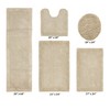 Edge Bath Rug 100% Premium Cotton Ultra-Soft Water Absorbent Tufted Solid Reversible 5 Piece Bathroom Rug Set for Machine Washable Bathmat - 2 of 2