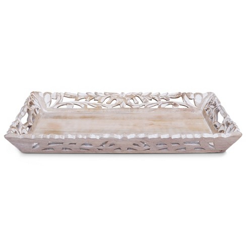 White Wooden Tray, 14x10