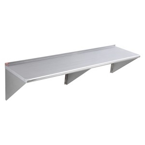 VEVOR 18" x 72" Stainless Steel Shelf, Wall Mounted Floating Shelving with Brackets, 500 lbs Load Capacity Commercial Shelves - 1 of 4