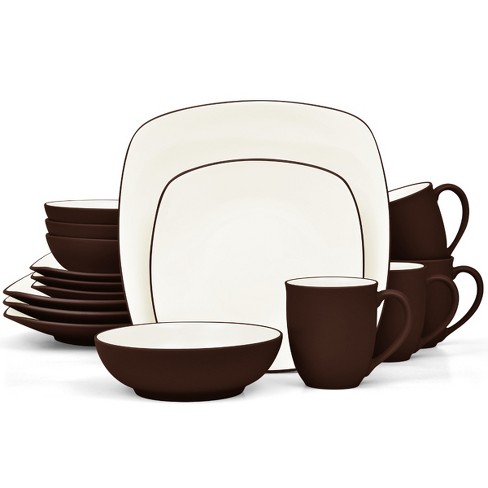 Noritake Colorwave Chocolate 16 piece Square Dinnerware Set Service For 4 Target