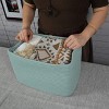 Aoibox Cotton Rope Storage Basket Set Woven Rectangle Decorative Organizer Bins for Clothes Toys Books Towels 3 Pack Green - 3 of 4