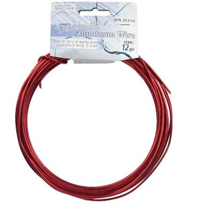John Bead 12 Guage Red Aluminum Jewelry Wire, 30ft