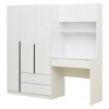 Whisen 3-Door Wooden Storage Desk Wardrobe with Built-in Desk, Shelves and 3 Drawers for Bedroom - 4 of 4