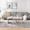 NicBex Natural Wood Rectangle Detachable Coffee Table Set,Single L-Shape End Table,Center Table for Livng Room - 2 of 4