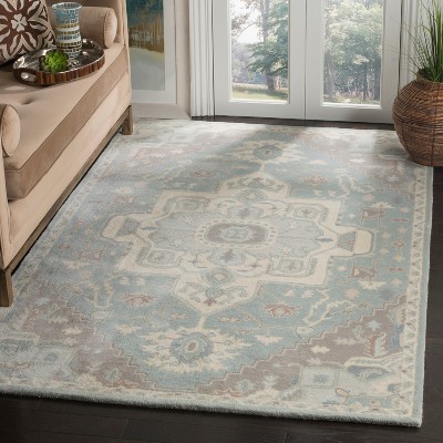 Elegant Ivory Hand-Tufted Wool Rectangular Area Rug