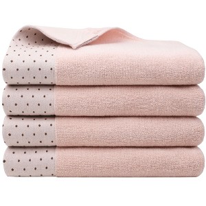 PiccoCasa Soft 100% Combed Cotton 600 GSM Highly Absorbent for Bathroom Shower Hand Towel Set - 1 of 4