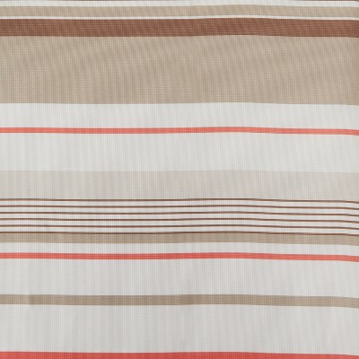 Coral Garden Stripe Tan Fabric Shower Curtain
