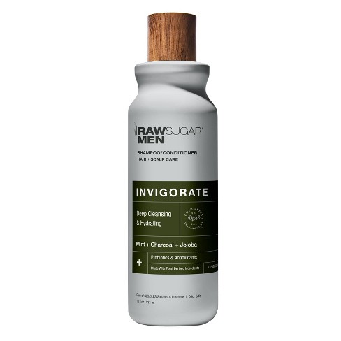 Raw Sugar Men's 2-in-1 Charcoal + Jojoba + Mint Invigorate Shampoo & Conditioner - 18 fl oz - image 1 of 4
