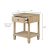 Sapphtopaz Night Stand with Drawer and Storage Space Farmhouse Side Table with Conical Solid Wood Legs, Nightstand for Bedroom, Living Room - 3 of 4