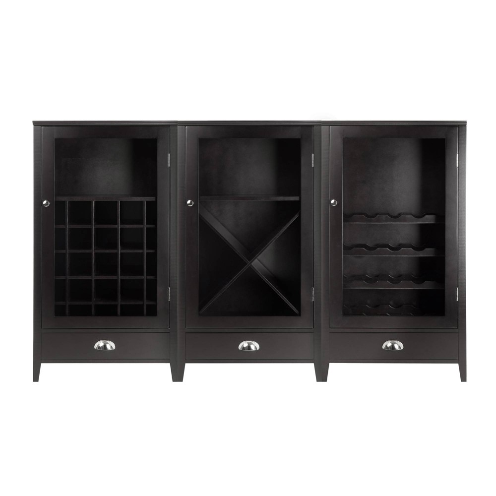 Wine Cabinet Modular Set Wood/Black Espresso - Winsome