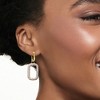 Ross-Simons 2.40 ct. t.w. White Topaz Paper Clip Link Hoop Drop Earrings in 18kt Gold Over Sterling - 2 of 4