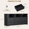 6 Drawer Bedroom Dresser with Charging Station, 63" Wide Farmhouse Dresser Tv Stand with Open Shelf, Wood Closet Organizer, - 2 of 4