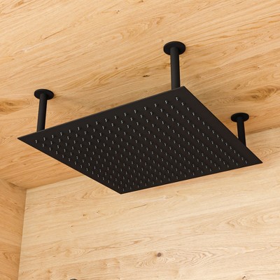 ALFI Matte Black Stainless Steel 24 Inches Square Ultra-Thin Rain Shower Head