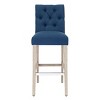 WestinTrends 29" Upholstered Linen Fabric Tufted Bar Stool Chair - 3 of 4