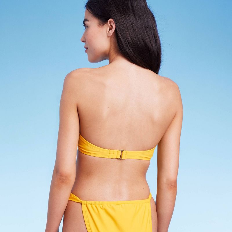 Women's Knot-Front Bandeau Bikini Top - Wild Fable™ Yellow, 3 of 14