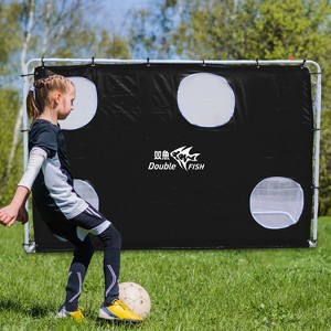 Racxily 7.5ft x 5ft Soccer Goal for Adults - Professional White Football Net - Heavy Duty Training & Backyard Use - Institutional Quality - 1 of 4