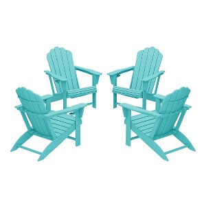 WestinTrends Highland Outdoor Patio HDPE Adirondack Chairs With Cup Holders (Set of 4) - 1 of 4