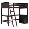 Sapphtopaz Twin Size Loft Bed with Storage Shelves & Full Desk Wooden Loft Bed Frame with Guardrails & Ladder for Kids,Kid Study Bed for Bedroom - 4 of 4