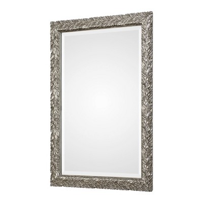 Evelina Rectangular Silver Leaf Wood Wall Mirror