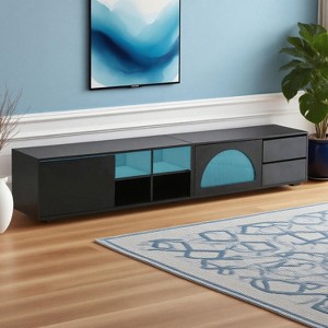 KTMBDW Luxury 94" Fluted TV Stand, Modern Chic Entertainment Center for TVs Up to 100 inches, TV Console - 1 of 4