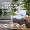 Four Seasons Courtyard Serronova Multi Tonal No Arm Brisbane Hand Woven Durable All Weather Wicker Aluminum Cushioned Chair, Light Gray - 2 of 4