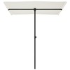 vidaXL Outdoor Parasol with Aluminum Pole 70.9 in.x43.3 in. Sand White - 4 of 4