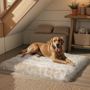 Artloge Plush Pet Bed Washable Dog Mat Crate Bed Anti-Slip Kennel Mattress Deluxe Sleeping Mat for Puppy & Large Dogs with Removable Cover - 1 of 4
