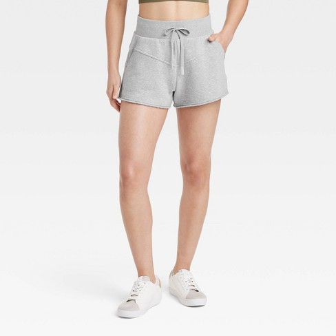 Women's Fleece High-Rise Shorts 3 - JoyLab™ Heathered Gray L