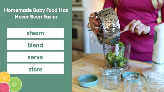Sage Spoonfuls Baby Food Maker Set with Glass Baby Food Storage Jars - 17pc, 2 of 13, play video