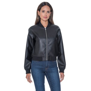 Women's Faux Leather Bomber - S.E.B. By Sebby - 1 of 4