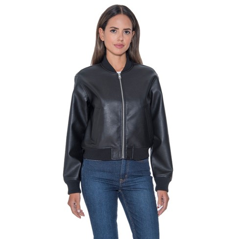 Women's Faux Leather Bomber - S.E.B. By Sebby - image 1 of 4