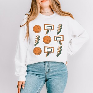 Simply Sage Market Women's Graphic Sweatshirt Basketball Collage - 1 of 4