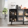 Sideboard Buffet Cabinet with LED Lights, Accent Cabinet with Glass Doors and Adjustable Shelf, Hallway Storage Cabinets Console Table for Living Room - 4 of 4