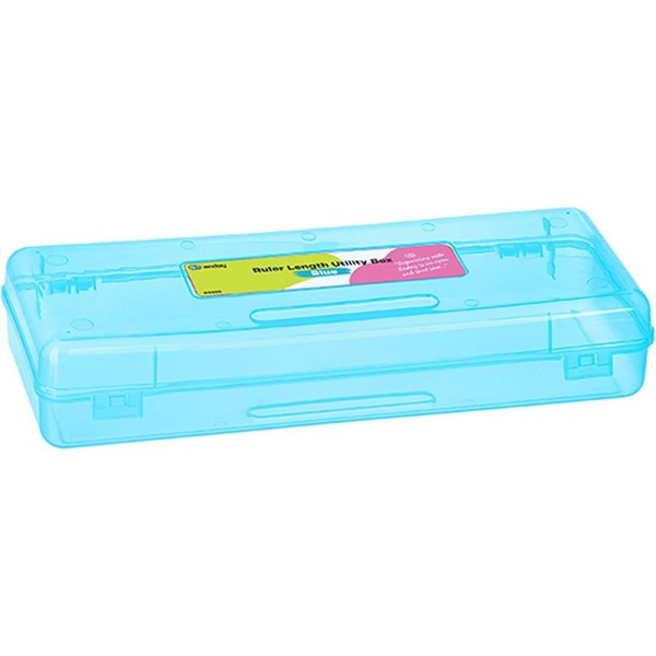 Lapicera Enday, organizador de almacenamiento multiuso, caja plástica de longitud para regla para útiles escolares y de oficina para niños y adultos