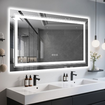 40x24 Inch Frameless LED Bathroom Mirror,Smart Mirror