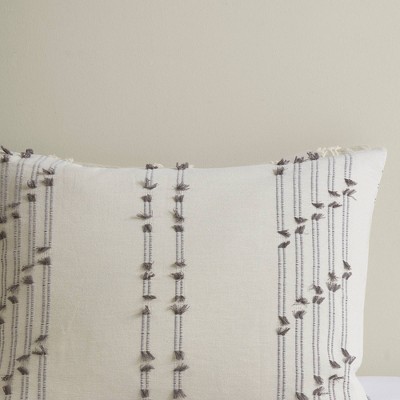 Ivory Cotton Jacquard Full Comforter Set with Reversible Design