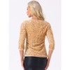 INSPIRE CHIC Women's Sparkle Sequin Cut Out Half Sleeve Party Club Velvet Blouse - 3 of 4