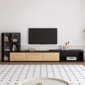 CAVINAS Extendable TV Stand with 3 Tier Bookshelves for TVs up to 110" Adjustable Entertainment Center - 1 of 4
