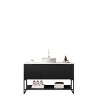 Dolonm 48"Bathroom Vanity with Vessel Sink, Freestanding Storage Cabinet with 3 Doors,  Ceramic Basin & Carrara White Sintered Stone Countertop - 4 of 4