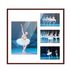 PosterPalooza | Brown Finish Collage Frame - White Mat, 20 Frame Sizes to Choose From, UV Acrylic - 1 of 4
