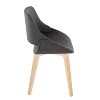 Set of 2 Fabrico Dining Chairs Natural/Charcoal: LumiSource, Upholstered Bent Wood Legs, Scandinavian Style - image 3 of 4