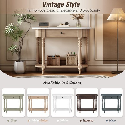 Vintage style console table with five color options